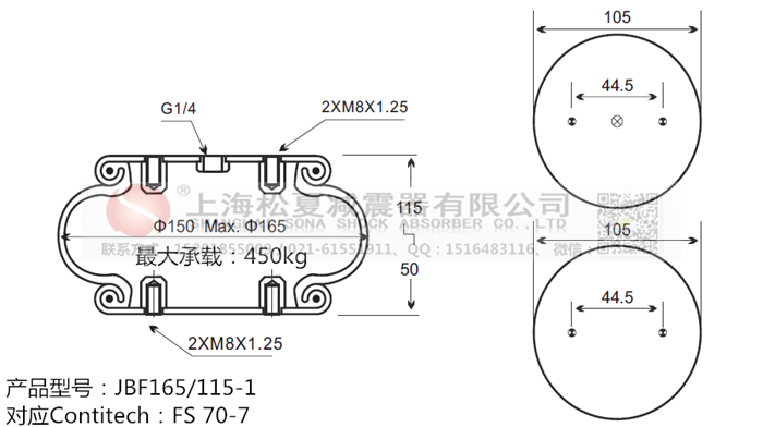 JBF165/115-1橡膠<a href='http://cddo.cn/' target='_blank'><u>空氣彈簧</u></a>