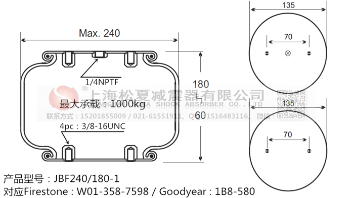 JBF240-180-1橡膠<a href='http://cddo.cn/' target='_blank'><u>空氣彈簧</u></a>