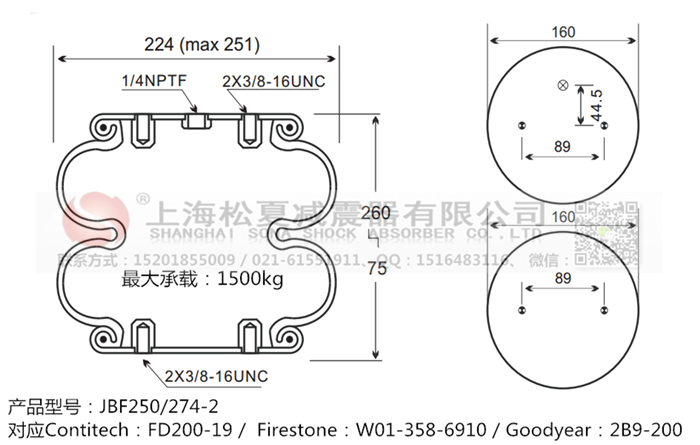 JBF250/274-2橡膠<a href='http://cddo.cn/' target='_blank'><u>空氣彈簧</u></a>