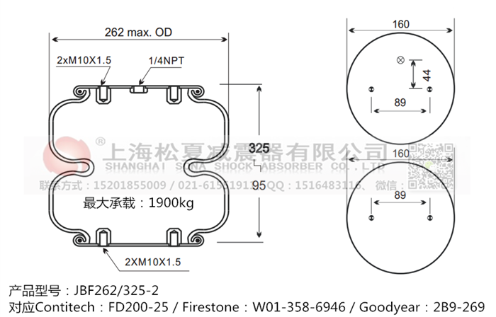 JBF262/325-2橡膠<a href='http://cddo.cn/' target='_blank'><u>空氣彈簧</u></a>